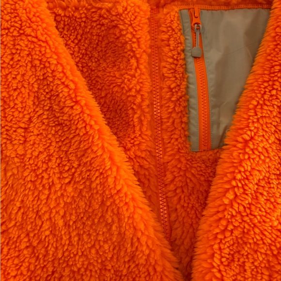 sandy Liang Orange Fleece Jacket with Gray Accents, excellent condition, Worn 1x - Picture 6 of 10
